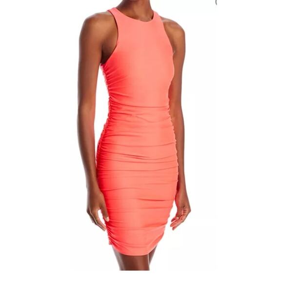 Good American Dress Ruched Tank minidress coral size 5 (2XL) - Picture 1 of 7
